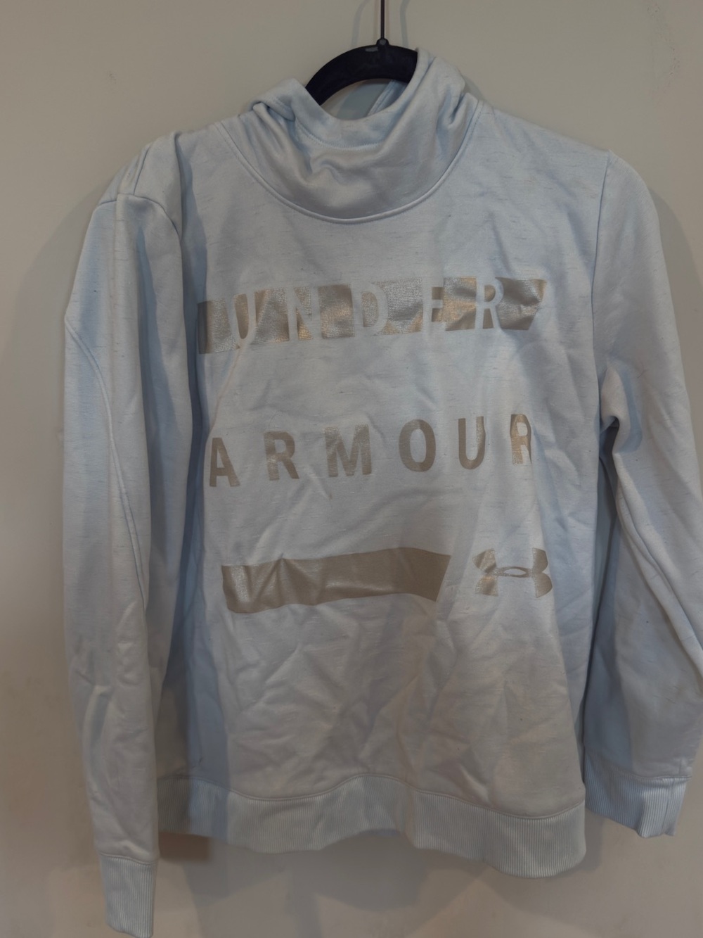 Under Armour Light Blue Womens Hoodie with Metallic Logo